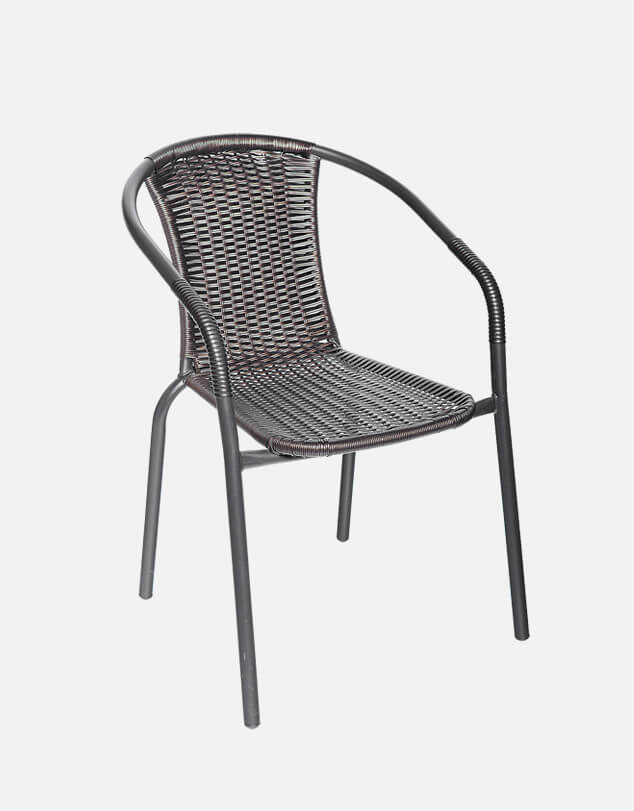 Cadeira Ratan para �rea Externa Preto e Marrom Home Collection