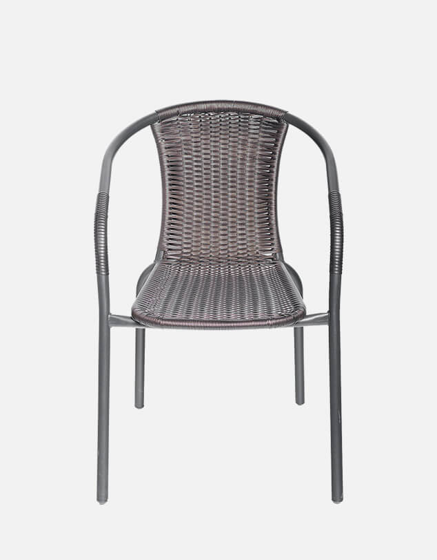 Cadeira Ratan para �rea Externa Preto e Marrom Home Collection